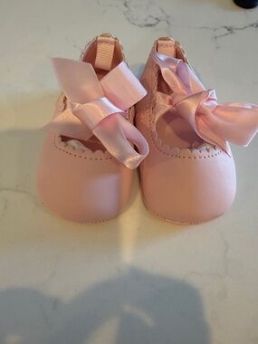Baby Girls Pink Bow Mary Jane Shoes